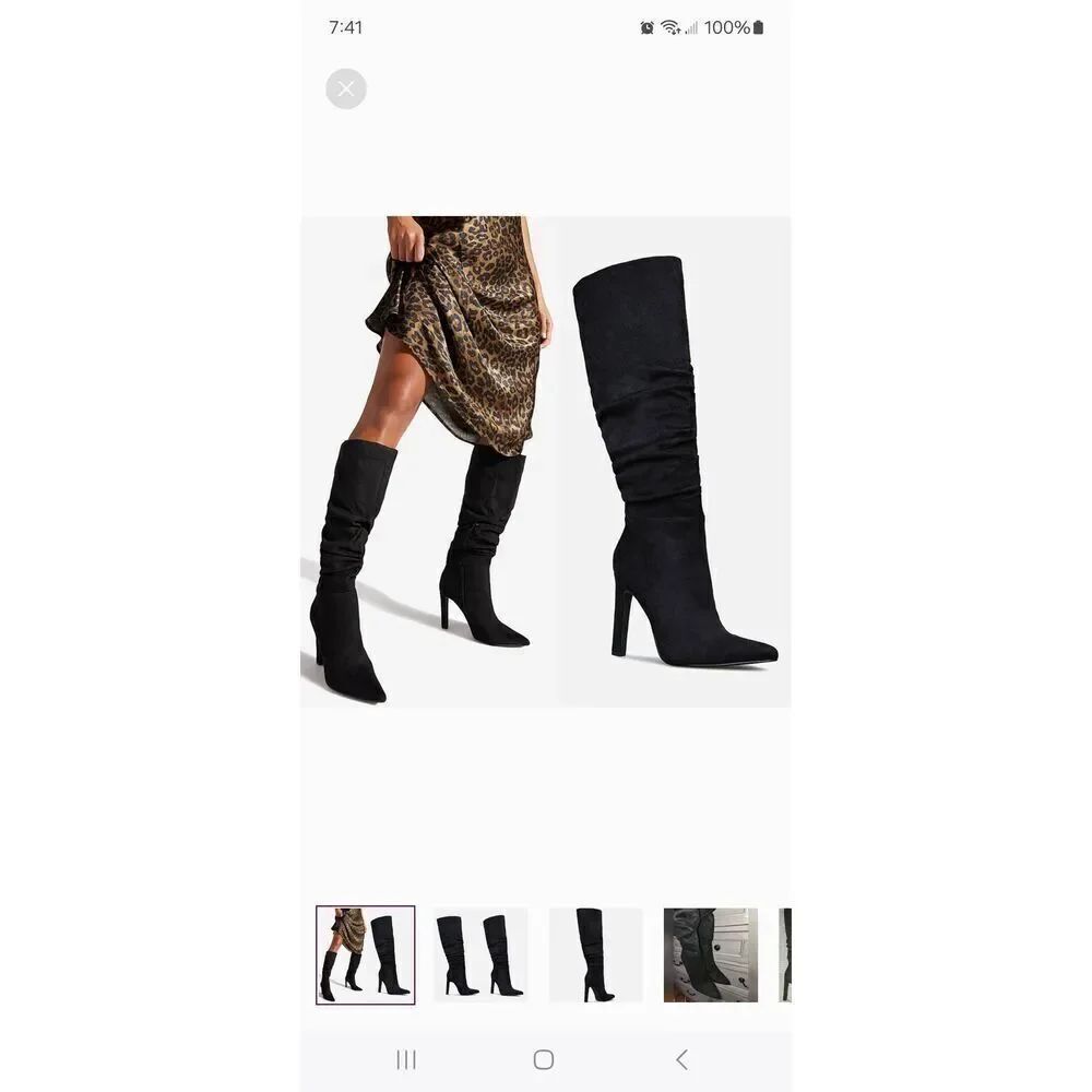 New Size 8 Shoe Dazzle Black Reza High Heel Pump Stiletto Boots